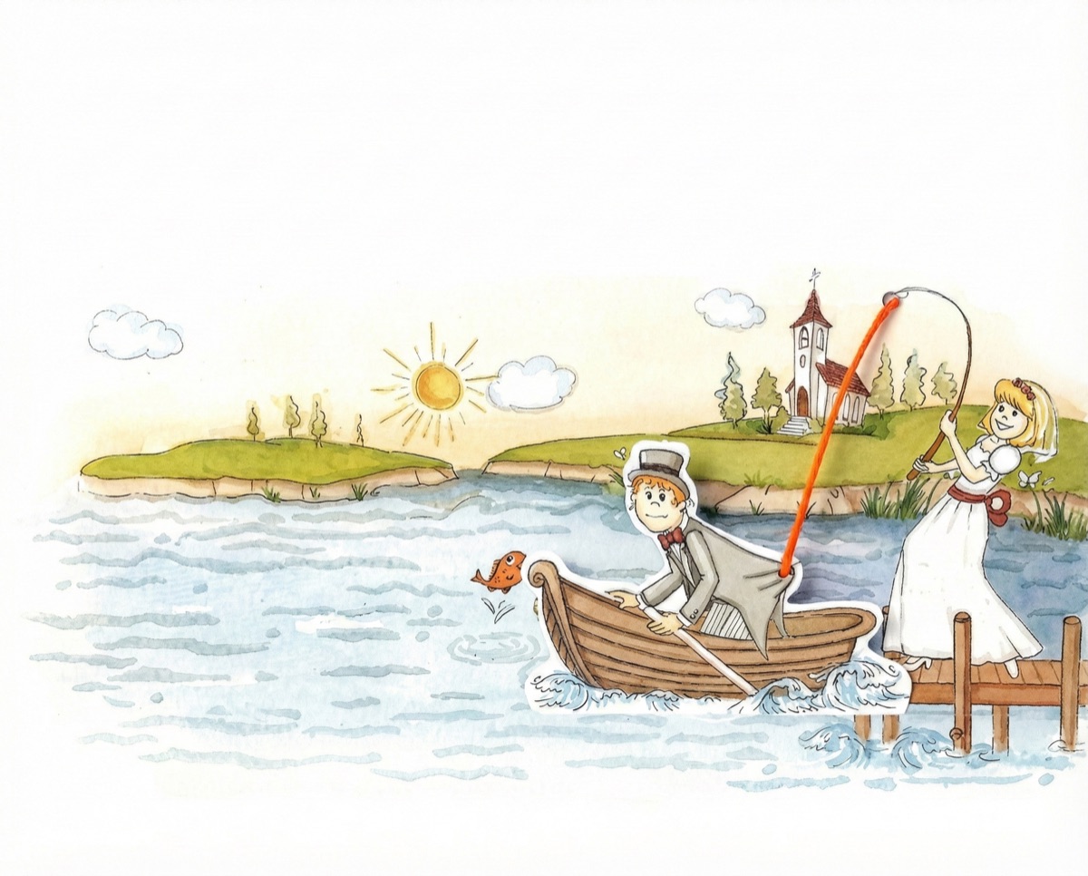 Ilustración de boda de Sandra e Iván